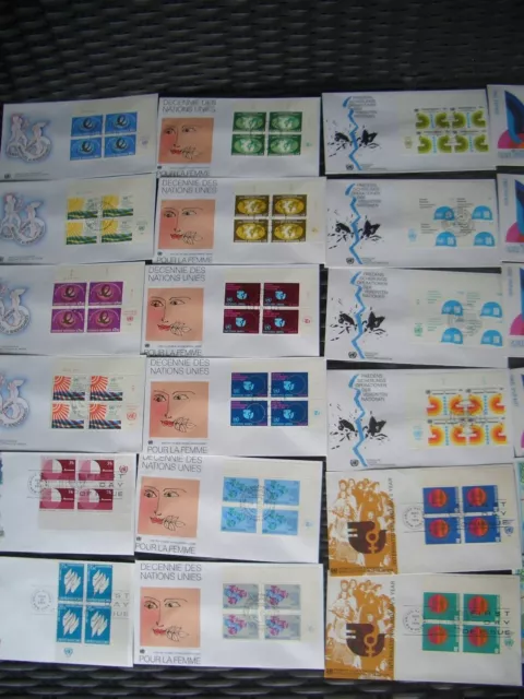 110 Illustrated United Nations First Day Stamp Covers. New York Geneva Catchet 2