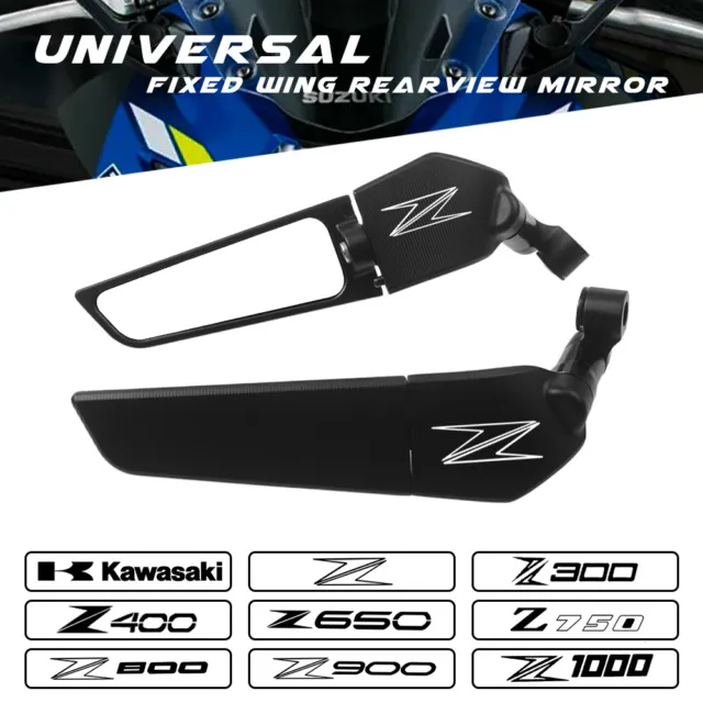 Rearview Mirror Wind Swivel Stealth Wing Fin for KAWASAKI Z100 300 400 650 750