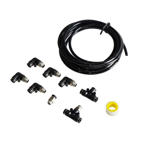 VACUUM PU TUBING and Push Lock Fittings Set 1/8" NPT to 1/4" Tubing