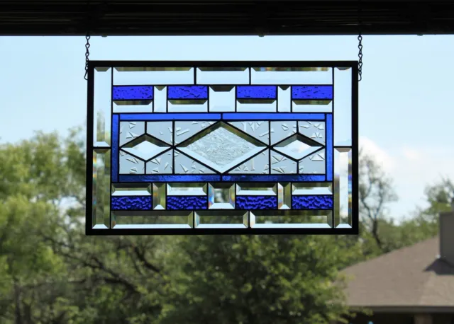 Beveled Stained Glass Panel, Window HMD-US-19 3/4"X 12 3/4"