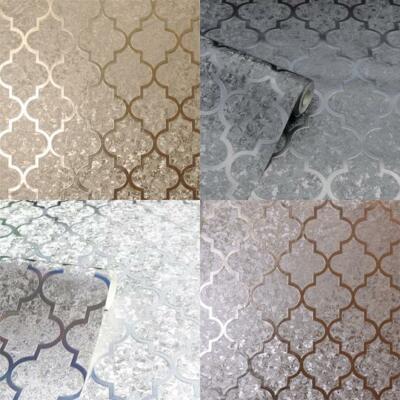 Pellicola ONDA CARTA DA PARATI DI LUSSO CON TEXTURE VINILE METALLICO ARGENTO ROSE Oro Champagne 