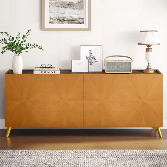 TAUS Modern Sideboard 4 Doors Kitchen Buffet Large Storage Space Cabinet