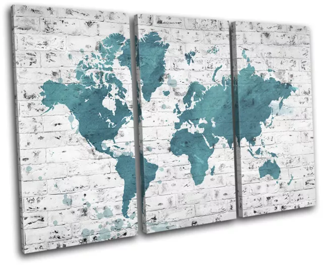 World Abstract Atlas Maps Flags TREBLE TOILE murale ART Photo Print