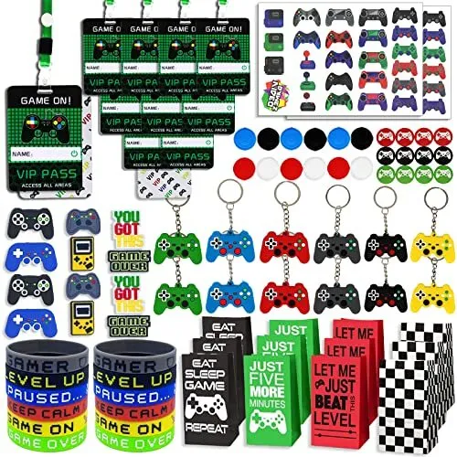 146 Pcs Video Game Party Favors, Gamer Party Favors for Boys - VIP Passes with