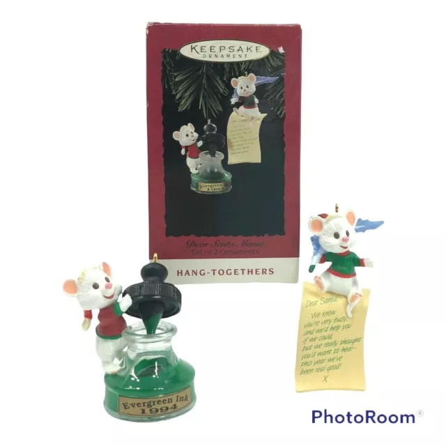 Hallmark Keepsake Ornament Dear Santa Mouse Hang Togethers Christmas 1994