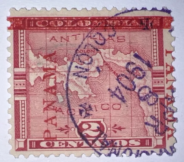 Travelstamps: Panama Air Mail Stamp Overprint, - 2c Used Ng, Handstamped