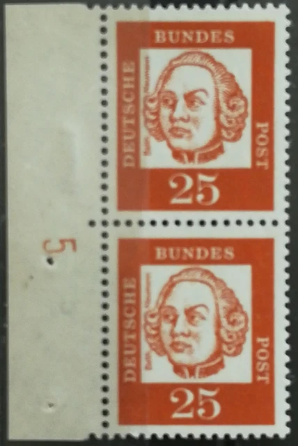 BUND BEDEUTENDE DEUTSCHE NR. 353 y ** SEITENRAND MIT FORMNUMMER 5