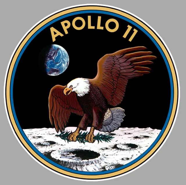 APOLLO 11 NASA SATURN 5 LEM ESPACE  LUNE  9cm AUTOCOLLANT STICKER AA080