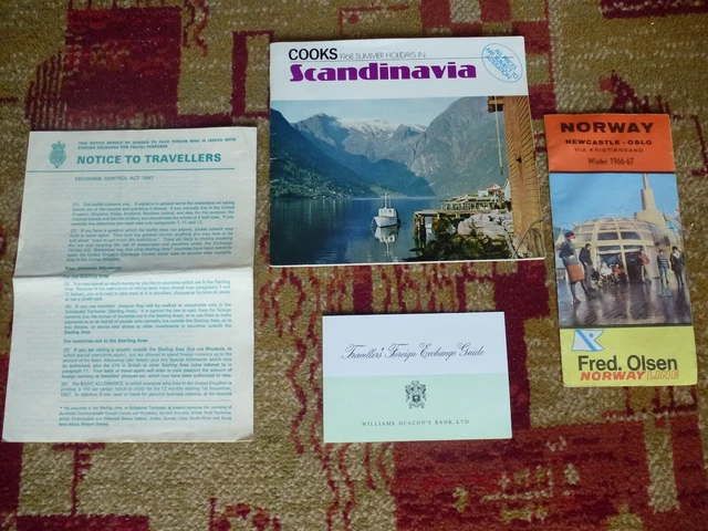 Vintage Travel Tourist Brochure Scandinavia 1968 Cooks Norway Fred Olsen 1966 -7