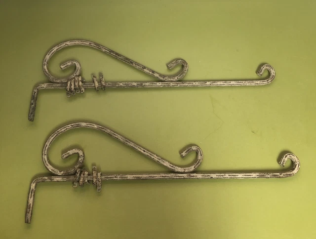 Vintage Antique Matching Art Deco Swing Arm Curtain Rods Patina  - No Brackets