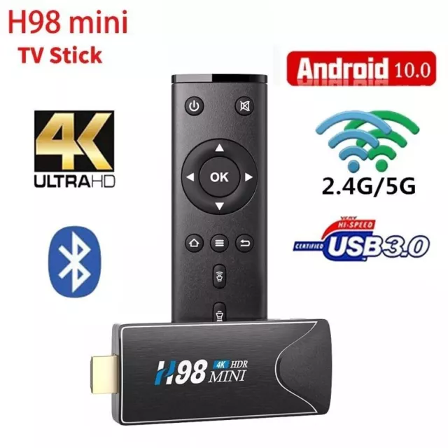 Palillo TV Remoto Smart TV Android 11.0 Mini Caja 8k Ultra HD 4gb 64gb H98