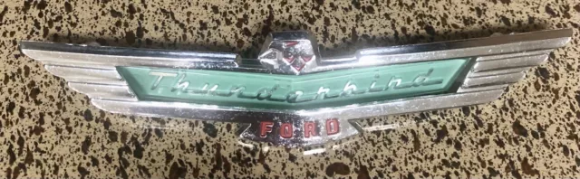 NOS OEM 1956-1957 Ford Thunderbird Emblem P/N BAB-88392-B Vintage Logo w/Insert