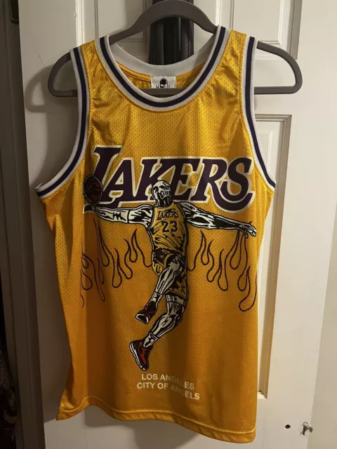 Warren Lotas Lebron Championship Lakers Jersey 23 Yellow XL RARE NBA