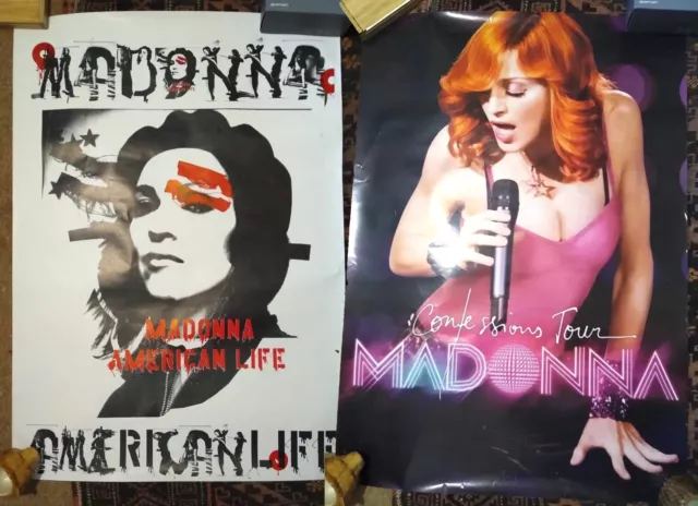 2 x Madonna Rare Promo Posters - American Life & Confessions on a Dancefloor