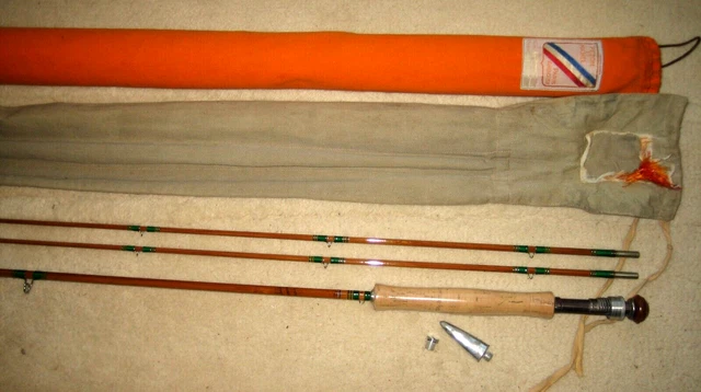 Canne à Pêche Saumon En Bambou Refendu Japonais - Ancienne, Occasion, Bon état