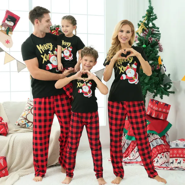 New Christmas Family Matching Adult Kids Pyjamas Xmas Santa Nightwear Pajamas Pj