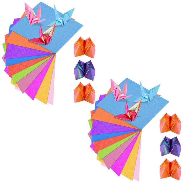 100 piezas hágalo usted mismo papel bastal artesanal niños hágalo usted mismo papel origami material