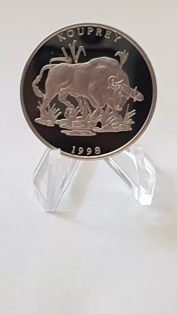 Laos 500 Kip 1998  Kouprey Silbermünze PP Proof