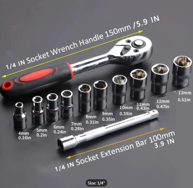 1/4", 3/8", 1/2" Drive Ratchet Handle, Professional Heavy Duty Ratchet Set
