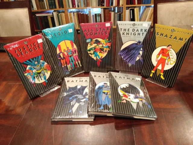 DC Archives Lot, 8 HC Books In Shrinkwrap, Batman, Shazam, Legion, All Star, JLA