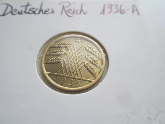 Prägefrisch  - 5 Pfennig - Deutsches Reich - Rentenpfennig 1936 A - Siehe Bilder 3