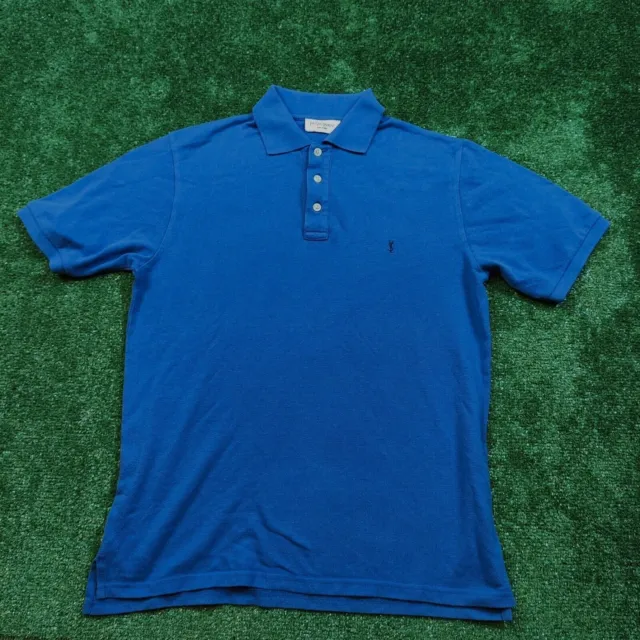 Yves Saint Laurent Polo Adulte SM Bleu Uni Casual Logo Léger Homme*