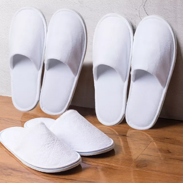 5-30 Pairs Spa Hotel Guest Slippers Closed Toe Towelling Disposable Terry Style