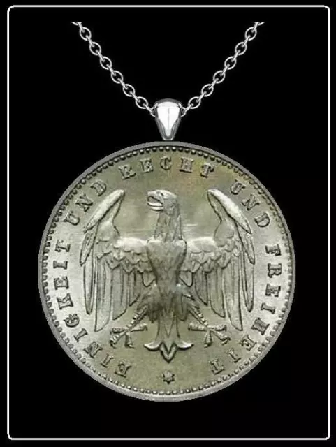 AlwaysHandCrafted GERMAN EAGLE Necklace - authentic 200 mark aluminum coin