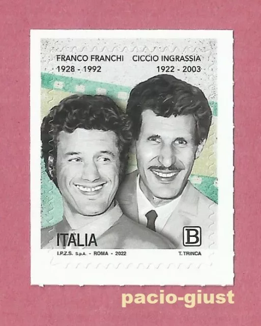 2022 ITALIA Franco Franchi e Ciccio Ingrassia FRANCOBOLLO SINGOLO