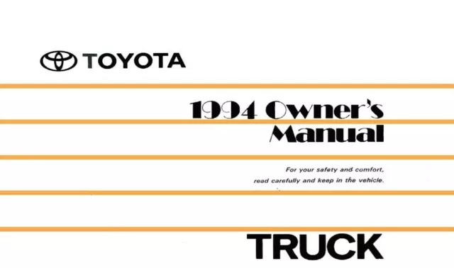 1994 Toyota Truck Owners Manual User Guide Reference Operator Book