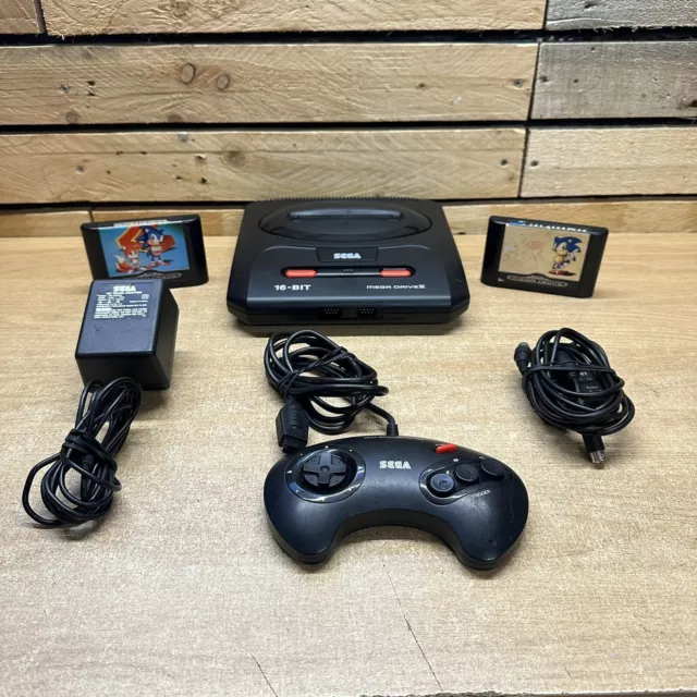 Sega Mega Drive II 2 Console Bundle Setup Sonic 1&2 Retro Gaming