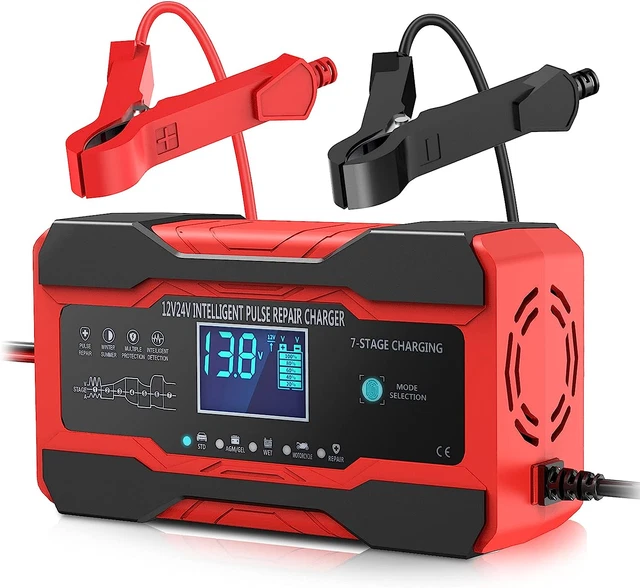 YONHAN Battery Charger 10-Amp 12V and 24V Fully-Automatic Smart Car Battery and