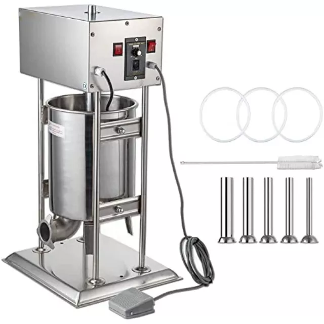 25L 110V Stainless Steel Vertical Commercial Electric Sausage Stuffer Press Meat