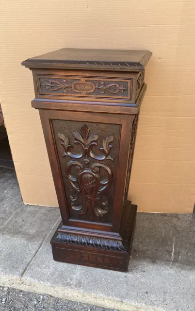 Victorian Carved Walnut Pedestal