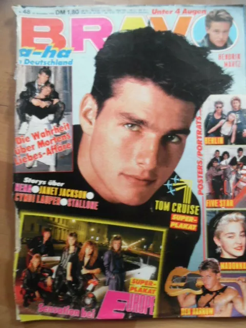 BRAVO 48-1986 (3) Tom Cruise NENA Billy Idol Stallone Martz Spandau Ballet Saxon