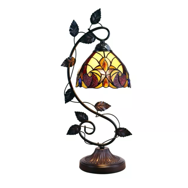 Stained Glass Tiffany Style Victorian Accent Table Lamp Night Light 23" Tall