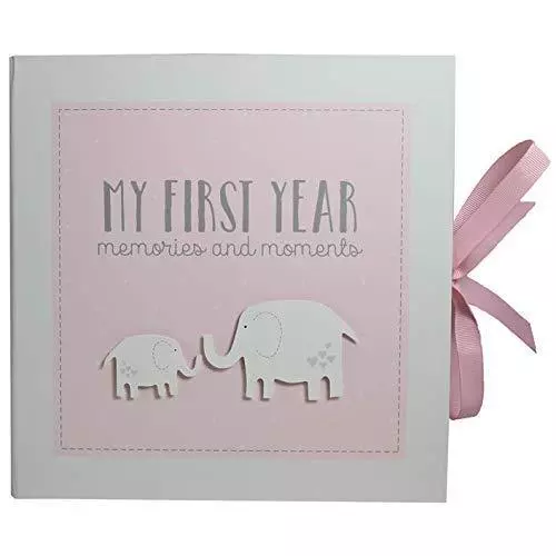 My First Year Pink Record Book  Baby Christening Gift by Petit Cheri Collection