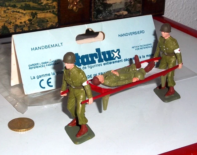Soldats Starlux 1:32 – Brancardiers Service De Santé Armée Française – 2e GM – Très Bel état