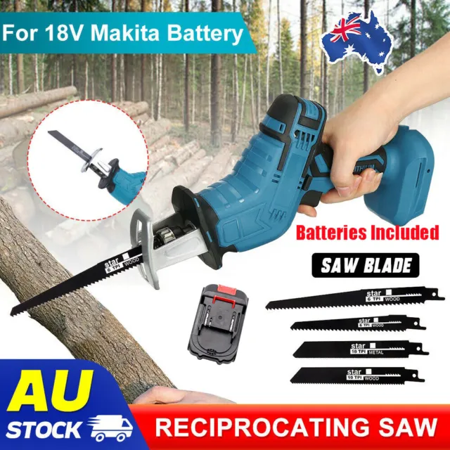 Electric Reciprocating Saw With 4 Blades Cutting Cordless For Makita 18V Battery