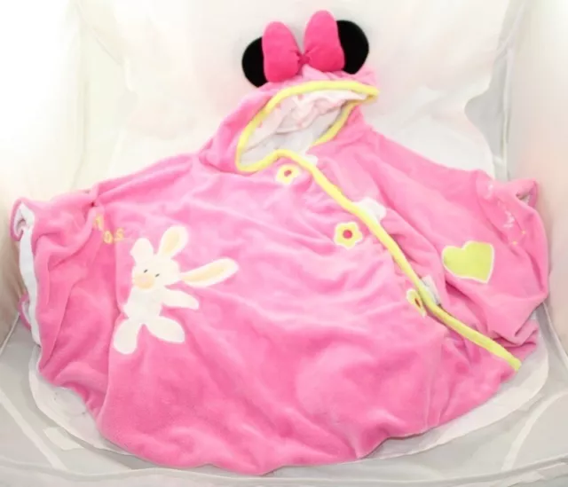 Poncho bébé Minnie DISNEYLAND PARIS rose lapin mateau cape capuche Disney (VI)