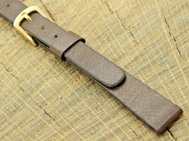 Seiko Vintage NOS Unused Brown Calfskin w Gold Tone Buckle 11mm Watch Band