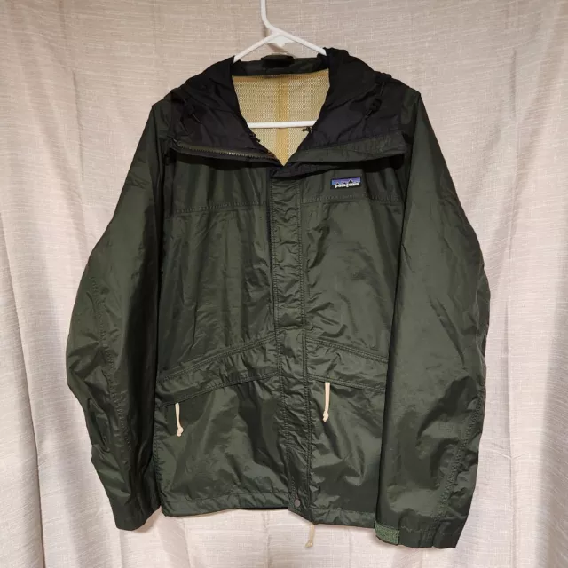 Patagonia Torrentshell Full Zip Hooded Rain Jacket Mesh Lining Mens Small Green