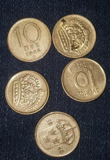 5 Ireland Coins 1940, 1949,1954,1969,1956