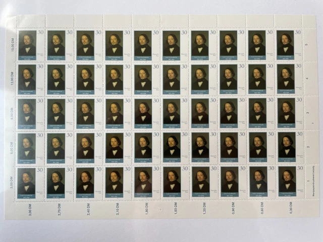 DDR, MiNr. 3358 DV WPD 3 kompletter Bogen FNr. 3 postfrisch Druckvermerk [DDB335