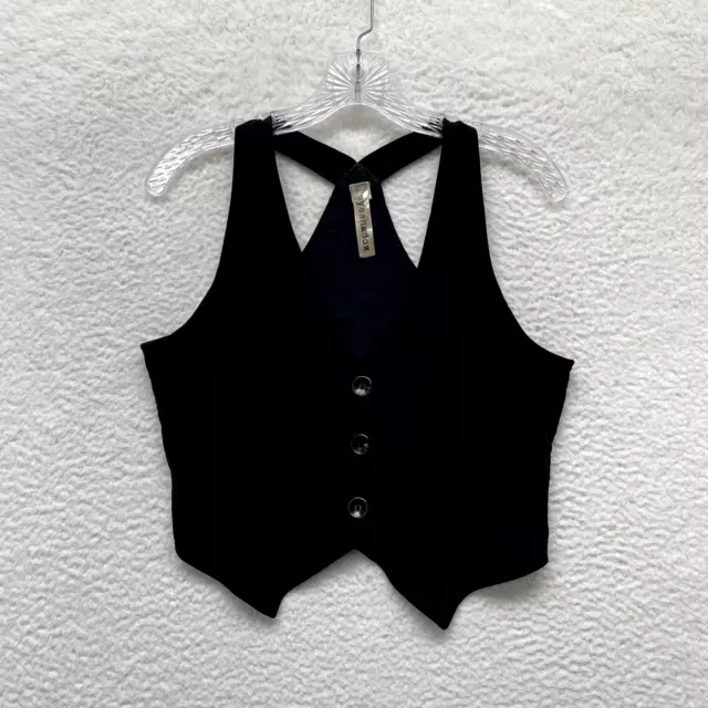 Y2K Vintage Alice Cullen Mall Goth Vest Top Black L Large Womens Eyeshadow