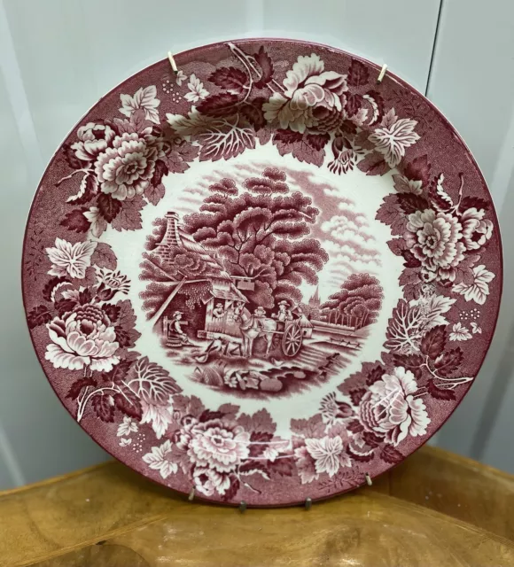 Enoch Woods & Sons - ‘English Scenery’ - Red 10” Dinner Plate