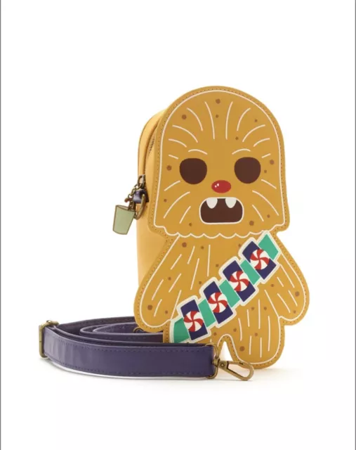 Borsa a tracolla biscotti di Natale nuova con etichette Loungefly Disney Parks Star Wars Chewbacca