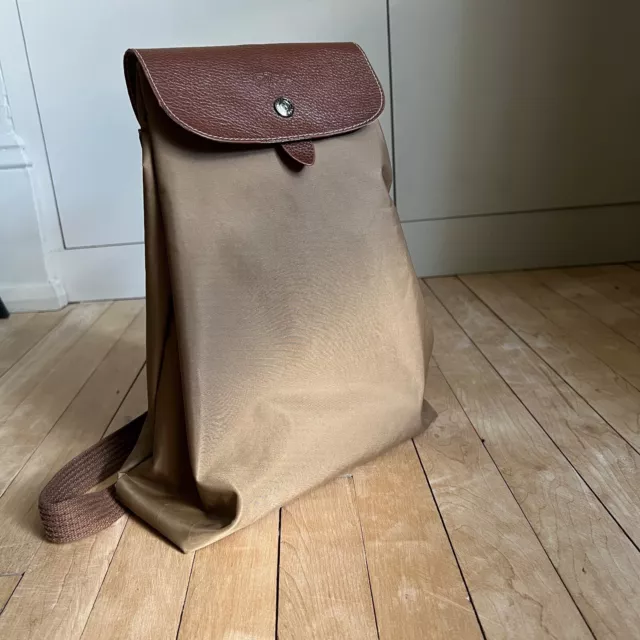 LONGCHAMP LES PLIAGE Nylon Leather Backpack Olive Green Great