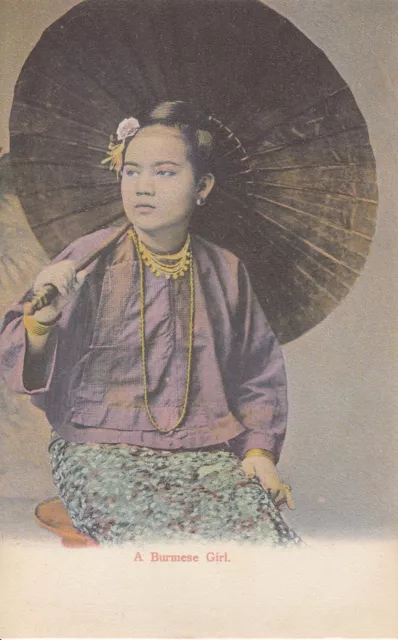 A Beautiful Burmese Girl Burma Republic Of Myanmar Southeast Asia Postcard