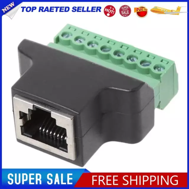 RJ45 Female to Screw Terminal 8 Pin Connector Ethernet Cable Extender Adapter